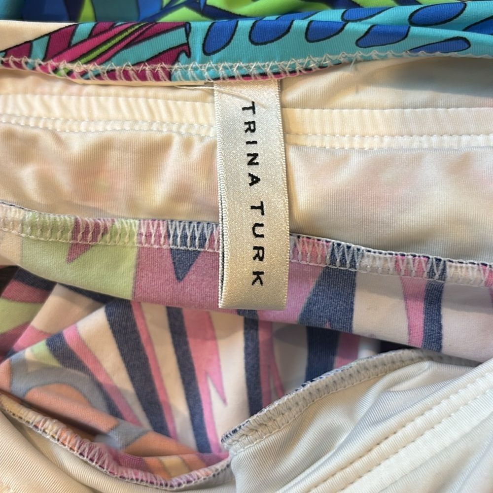 Trina Turk Paradise Plume Tankini Colorful Halter Top Size 6 - Picture 7 of 10
